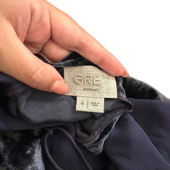 GREY JASON WU Velvet Open Back Maxi Dress NWOT Sz 4 - Picture 5 of 7